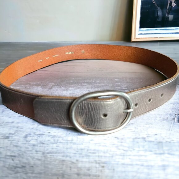 NWT FOSSIL Qty 2 MED Genuine Leather Belts Designer Belts - Picture 4 of 14
